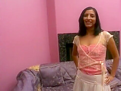 A Gorgeous Brown-skinned Beauty Takes It Deep In Her Hairy Pussy