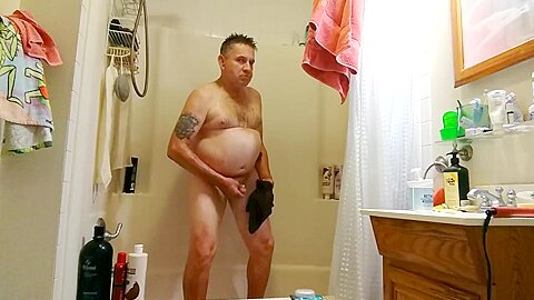 A Midnight Shower for a Mature Man