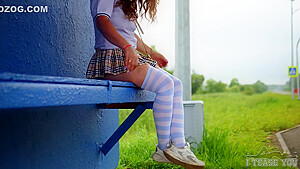 A schoolgirl 18+ Is Waiting For The Bus  Erotica And Temptation  Xsanyany Ity