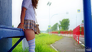 A schoolgirl 18+ Is Waiting For The Bus  Erotica And Temptation  Xsanyany Ity