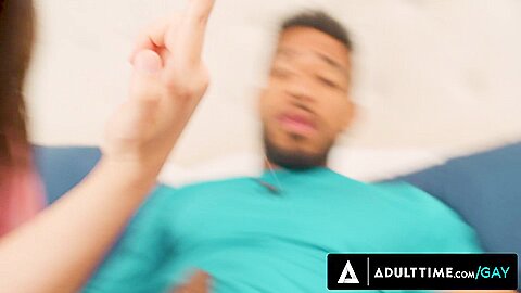 ADULT TIME - Straight Rodrigo Amor Caught Fucking Doggystyle His Femboy Buddy Zacc Andrews! CUMSHOT