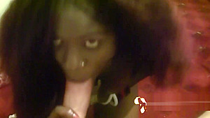 African Hooker Filmed Sucking Huge White Cock