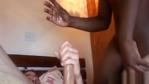 African babe gets mouth and pussy filled by cock