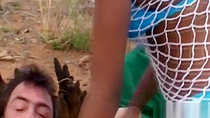African babes blowing and riding boners outdoors