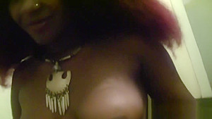 African beauty mastering a huge wiener in POV