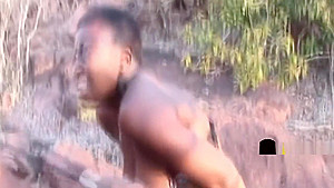 African busty hottie punished outdoors