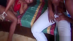African chicks get roughly pounded in sexy orgy