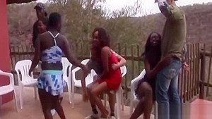 African chicks pleasing throbbing cocks in orgy
