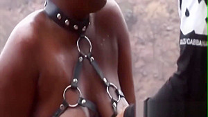 African girls get spanked by several guys