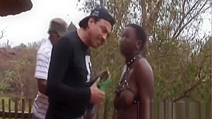 African girls get spanked by several guys