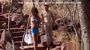 African gives rough blow job outdoors