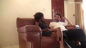 African hottie banged on couch