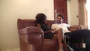 African hottie banged on couch
