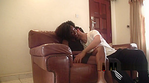 African hottie banged on couch
