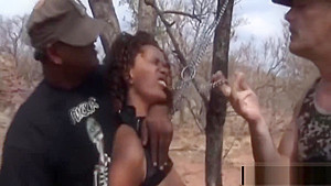 African hottie gets by two horny guys