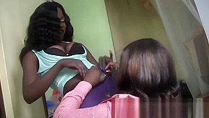 African lesbians having sexy action in bedroom