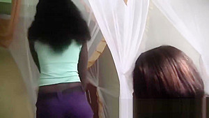 African lesbians having sexy action in bedroom