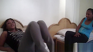 African lesbos lick and finger pussies in bedroom