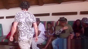 African slaves fuck white guys at BDSM orgy