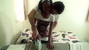 African teen 18+ convinced to suck cock then have sex on cam