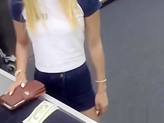 Amateur pawnshop hipster cockriding after bj