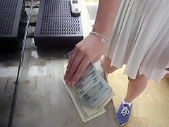 American student 18+ sucks on the roof top pov