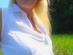 An Amazing German Blonde Riding A Hard Dick In The Field