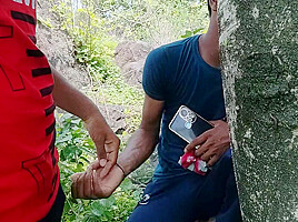 An Unknown Boy Is Sitting In A Dense Forest And A Boy Comes Towards Him