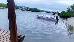Anal Creampie With A Boatman On A Public Pier