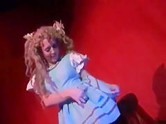 Anal play and champagne enema on stage
