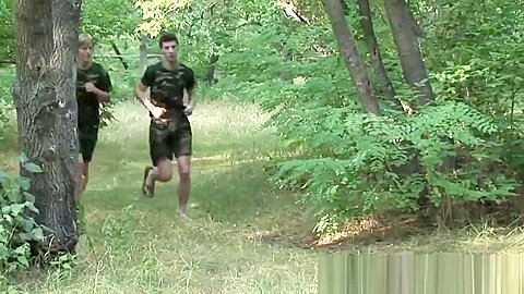 Army studs assfucking in threesome