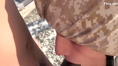 Army troop group fucking and sucking outdoor