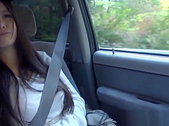 Arousing Asian milf enjoys sex in the car with her boyfriend