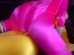 Asian Heroine Getting Her Tits And Pussy Rubbed By Other Heroine In The Dungeon