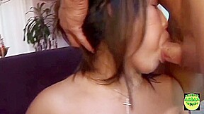 Asian Slut Enjoys A Threesome With Horny Guys Who Drill Her Tight Pussy