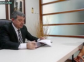 Asian Twink Barebacked By Businessman In His Office