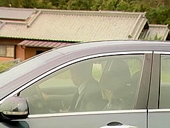 Asian babe enjoys lust in the car