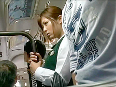 B3A0103-A girl is on a crowded bus and an aphrodisiac is applied to her pussy