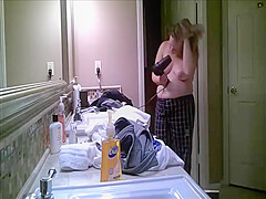 BBW Changing in the Bathroom