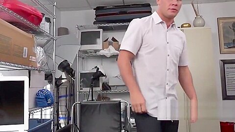 BLACK AGENT smashing white ass BAREBACK in his office
