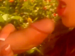 Barely Legal - Slut Gets Her Cunt Licked Outdoors By Guy