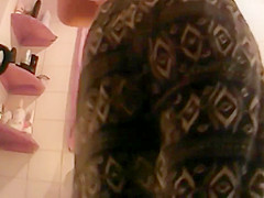 Bathroom dildo masturbing