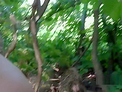 Beautiful amateur banged in bushies in public outdoors