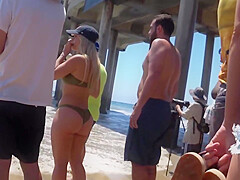 Big Buttt Blonde Green Bikini