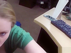 Bigtitted pawnshop amateur bent over desk