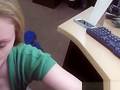 Bigtitted pawnshop amateur bent over desk