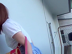 Bizarre asian whore pees in car park