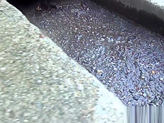 Bizarre asian whore pees in car park
