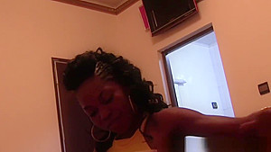Black African Beauty in POV sucking