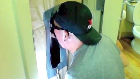 Black Cock Enjoys Gloryhole Blowjob